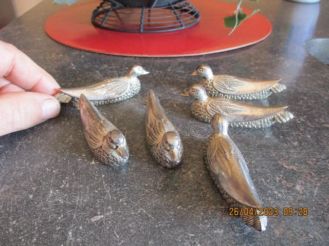 ANCIEN PORTE COUTEAU sur Table de repas Cygne en Métal Argenté 6 unités