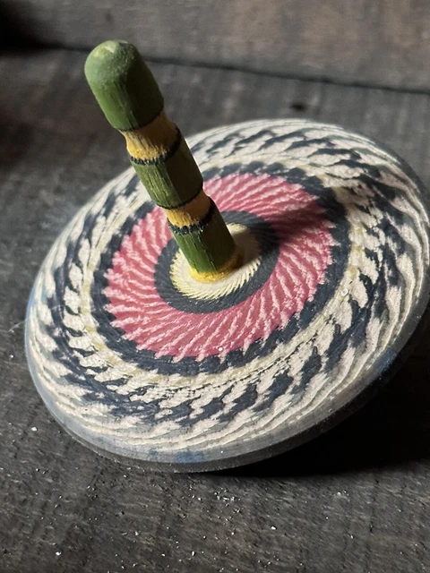 wooden spinning top toy colorful wood vintage antique ufo wooden spinning top toy colorful wood vintage antique ufo