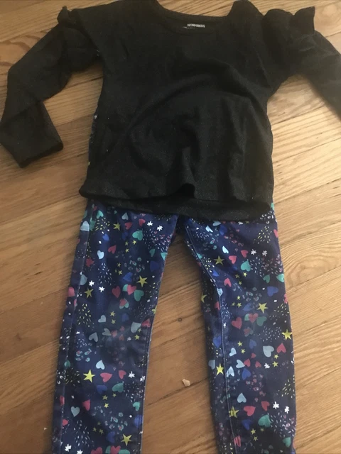 Ragazze Misura 4t Bambini Stampa 2pc Rosa Grigio Pantaloni Completo Set Rainbow