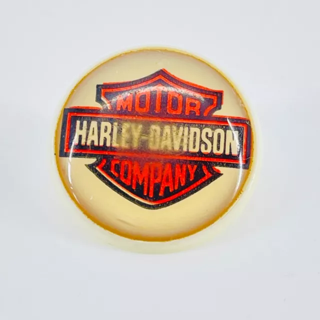 Vintage Harley Davidson Emblem Black pin back button 90's