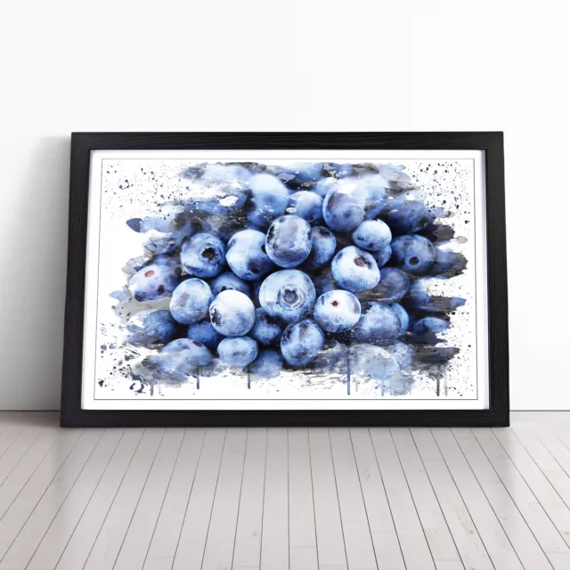 Blueberries V3 Wall Art Print Framed Canvas Picture Poster Home Decor