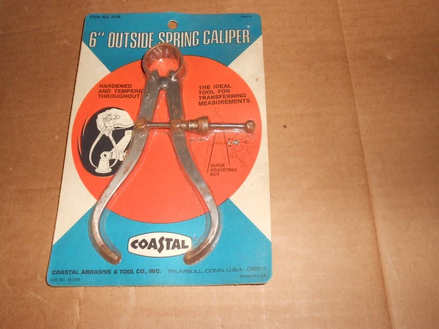 Coastal  #4756 Spring  Outside Caliper with Quick Nut Adjustment, 6" Range-NIP