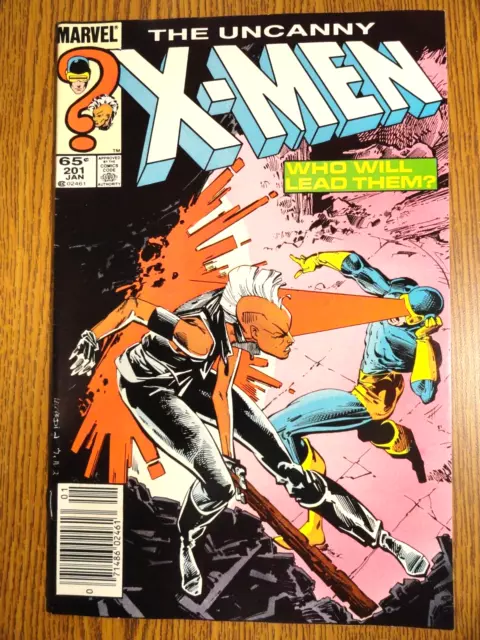 Uncanny X-Men #201 Newsstand Llaves 1st Bebé Nathan Cable Storm Vs Cyclops