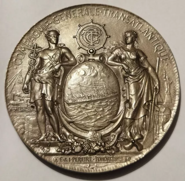 MEDAILLE ARGENT ♦ Administration Cie GENERALE TRANSATLANTIQUE CGT ♦ par PAGNIER