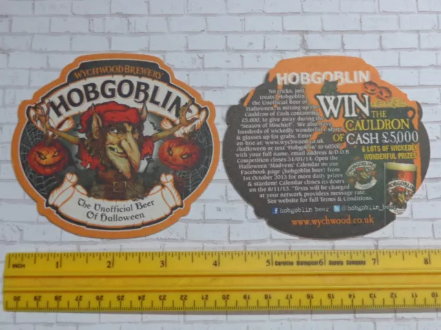 Beer Coaster ~ WYCHWOOD Brewery Hobgoblin Beer of Halloween Prize Contest - UK