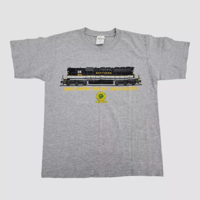 Train Shirt Youth L Southern Railway Locomotive Graphic Tee Gray Engine T-Shirt