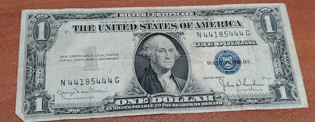 1935-D U.S. $1 Silver Certificate Bill Note - Blue Seal - You Grade