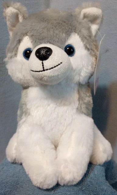 Siberian Husky Puppy Dog Plush Stuffed Toy  Blue Eyes w Tags Best Made Toys
