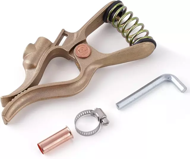 T-Style Welding Ground Clamp 300-Amp Brass Welding Ground Earth Clamp for Weldin