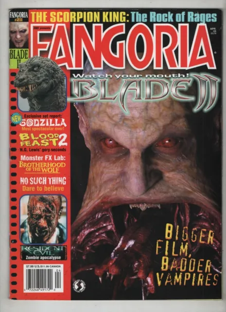 Fangoria Blade II Godzilla Blood Feast 2 #211 April 2002 051421nonr