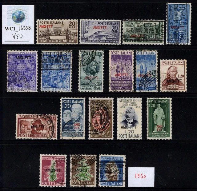 WC1_16538. ITALY: TRIESTE AMG FTT. Valuable lot of 1950 stamps & sets. Used