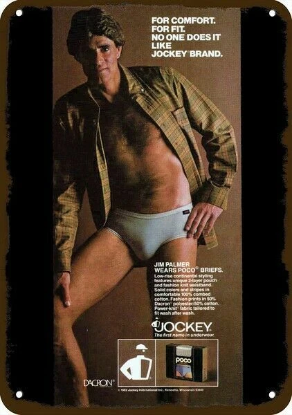 1982 JOCKEY POCO MEN'S UNDERWEAR Vintage Look DECORATIVE METAL SIGN - JIM PALMER
