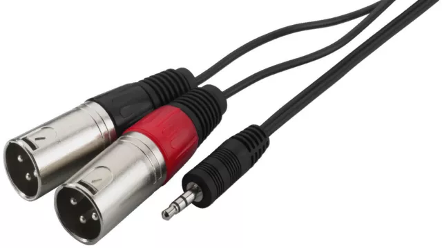 Monacor MCA-129P - Adapterkabel 2x XLR male auf 3,5mm Klinke für Laptops - 1m