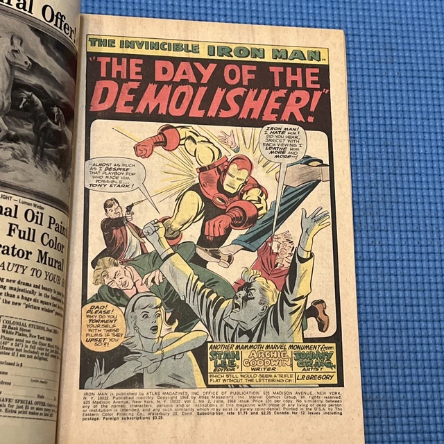 The Invincible Iron Man #2 - 1st app Janice Cord Marvel Comics Silver Age 1968 10