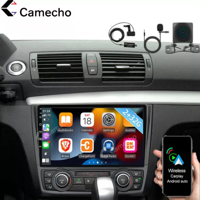 DAB+ Für BMW 1er E81 E82 E87 E88 Autoradio Apple Carplay Android 12 GPS Navi RDS