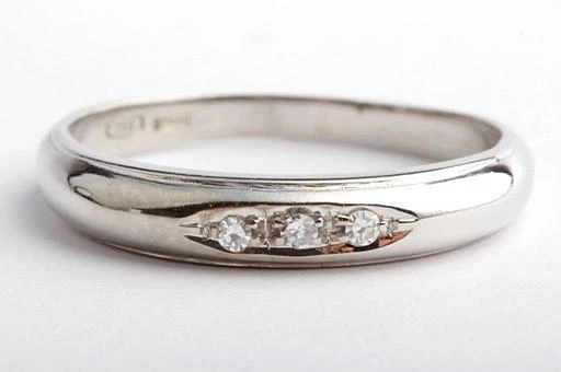 Ring Brillant Diamant 0,03ct 750 18K Weiß Gold Gr. 57 #