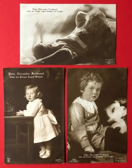 3 x Foto AK Adel & Monarchie Prinz Alexander Ferdinand von Preußen ( 102093