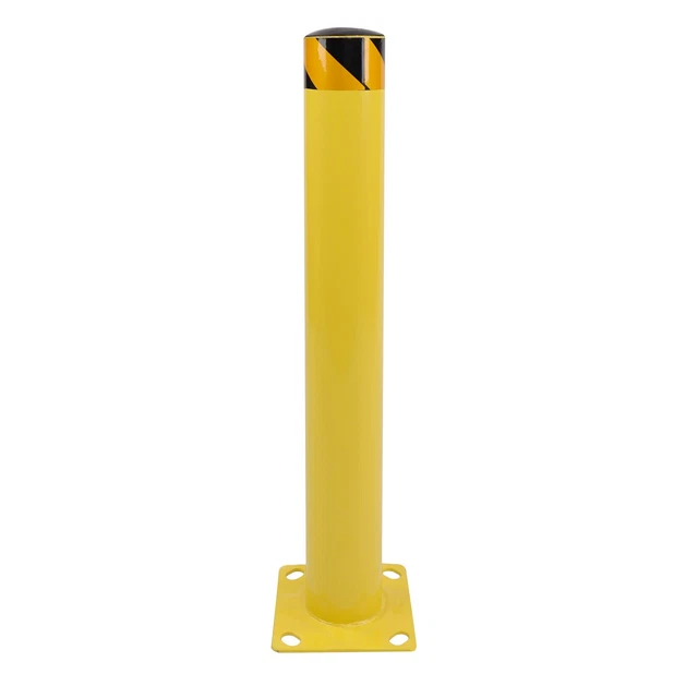 Clearance- BISupply Safety Bollard Post 36in - Yellow Pipe Bollards Steel