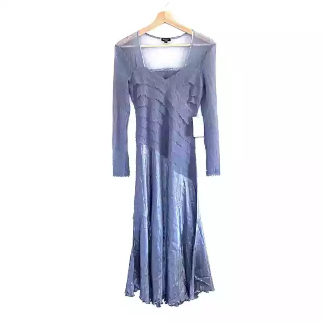 NWT Komarov Charmeuse Chiffon Detail Midi Dress Persian Violet Small