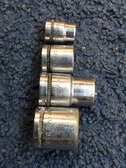 Kraeuter USA SAE SocketS ~  3/8"and 1/2”drive 6/12 Pt Standard Socket Vintage