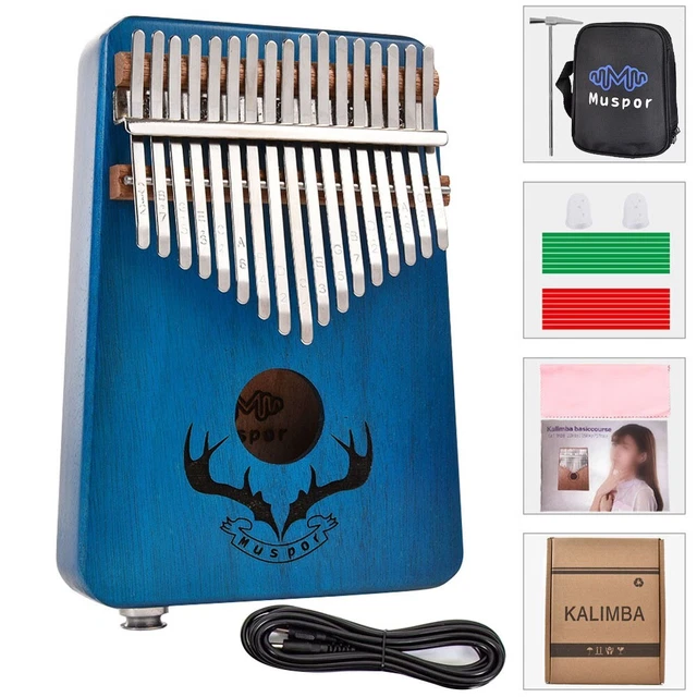 EQ Kalimba 17 clés marteau cadeau Kalimba avec sac jaune/marron/bleu 17 clés