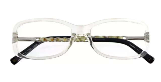 Pre-owned Chanel 3284q Black With White Bows Eyeglass Frame/italy