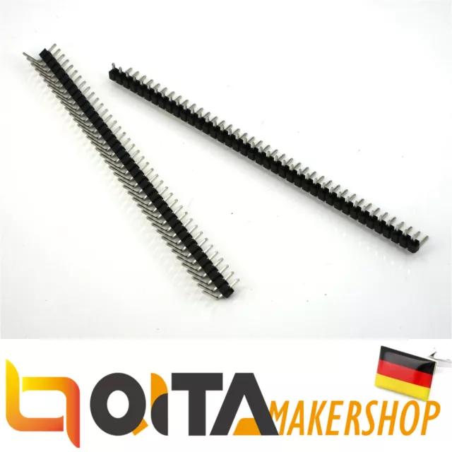 1 x 40 Pin Stiftleiste 2.54mm 90 Grad SCHWARZ (2.54m Single Row Header 90 Strip)