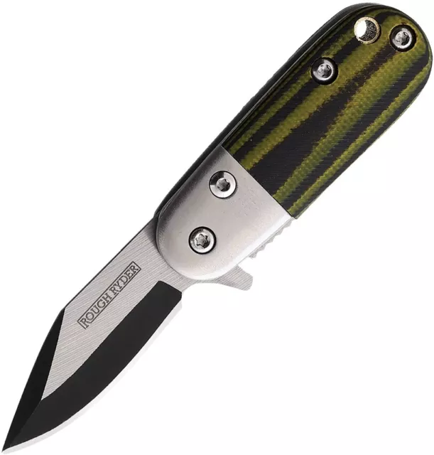 Rough Rider Baby Bumble Bee Linerlock A/O Folding Pocket Knife 2" Closed