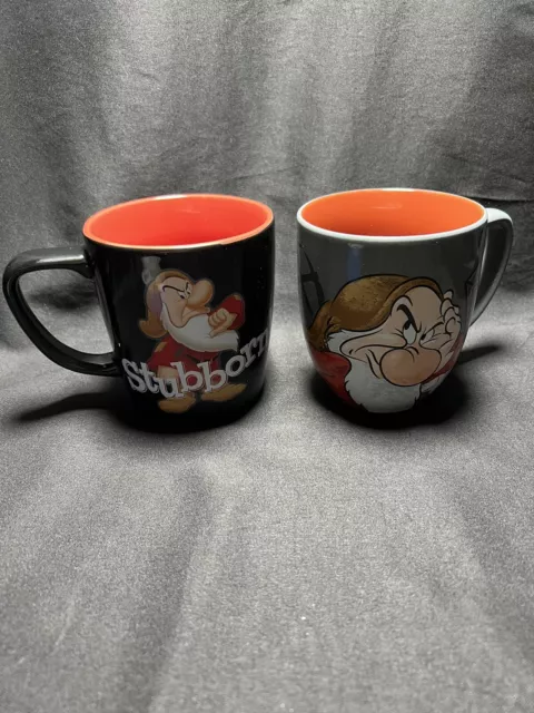 2 Disney Parks Authentic Grumpy Stubborn No Coffee Mugs Tea Cup Seven Dwarfs.