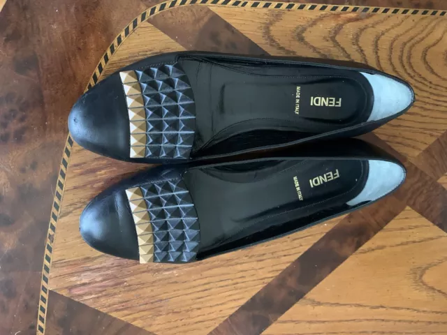 Fendi Shoes Studded Flats Color: Black  Size: 7