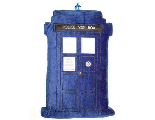 Doctor Who Licensed 20" Tardis Shaped Cushion Throw Pillow with Lights & Sound