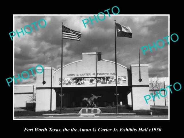 OLD LARGE HISTORIC PHOTO OF FORT WORTH TEXAS THE CARTER EXHIBIT HALL c1950