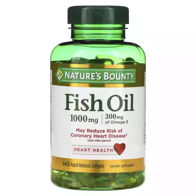 2 X Nature's Bounty, Fish Oil, 1,000 mg, 145 Rapid Release Softgels