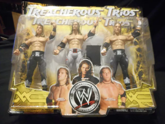 2008 WWE Treacherous Trios Action Figures Ryder, Edge, Hawkins Jakks NRFB