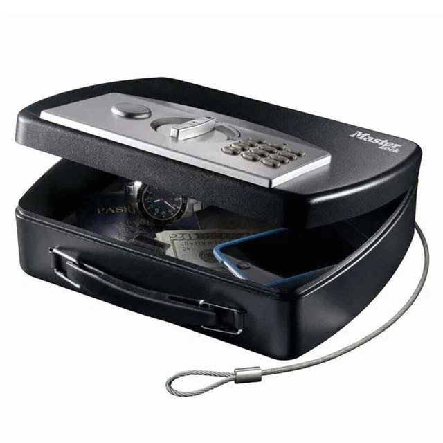 Master Lock P008EML Cassaforte Auto Roulotte Minisafe Cassetta di Chiusura Cavo Digitale Ma