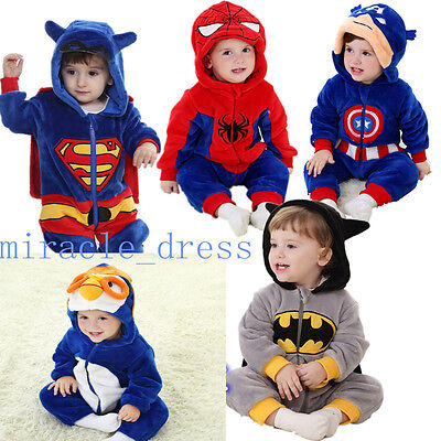 Baby Super Hero Costume Clothes romper Halloween Party Outfit  Fancy Dress 0-3Y
