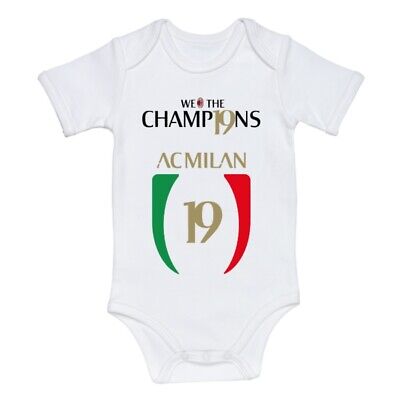 Body neonato 100% cotone personalizzato MILAN campione d'Italia 2022 WE ARE