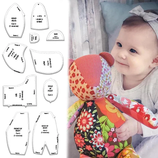 10Pcs/ Set Memory Bear Template Ruler DIY Hand Quilting Ruler Sewing Stencil Kit