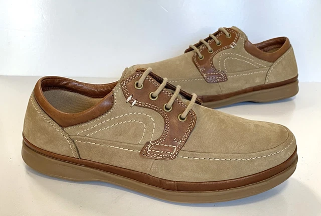 MENS CLARKS SUPERLIGHT Brown leather Lace up Shoes Size UK 8 G