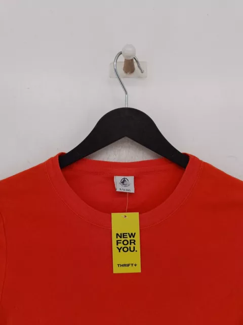 Petit Bateau Women's T-Shirt S Orange 100% Other Short Sleeve Round Neck Basic 3