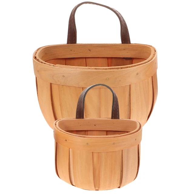 2 Pcs Hanging Wall Basket Vegetable Hanging Baskets Plants Woven Hanging Basket