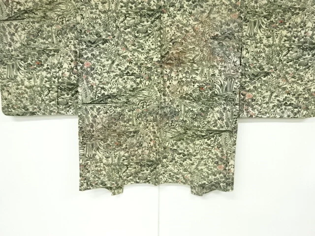 6154642: Japanese Kimono / Antique Haori / Stream & Floral Plants