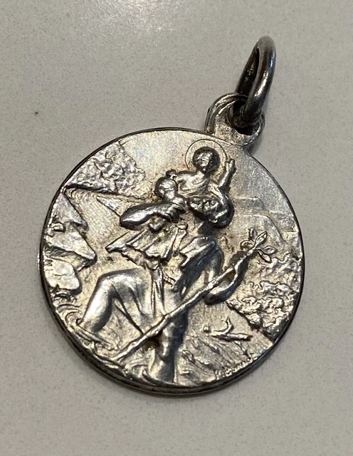 Médaille de Saint Christophe Facettée en Argent 925/1000 - 18 mm | La Boutique des Chrétiens