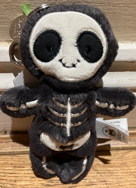 Jellycat Skeleton Bob Bag Charm Plush Keychain Halloween NWT