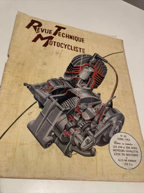 Revue Technique Motocycliste N° 62 1953 moteur Lavalette Jawa 250 350 etc ...