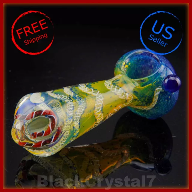 4.5" Handmade Thick Color Changing Night Blue Tobacco Smoking Bowl Pipes