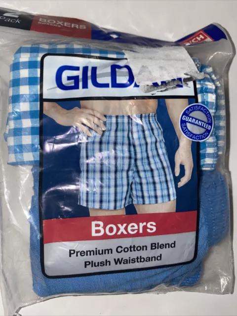 Premium Cotton Blend Gildan Plaid Boxers Small (28-30) 2 Pack