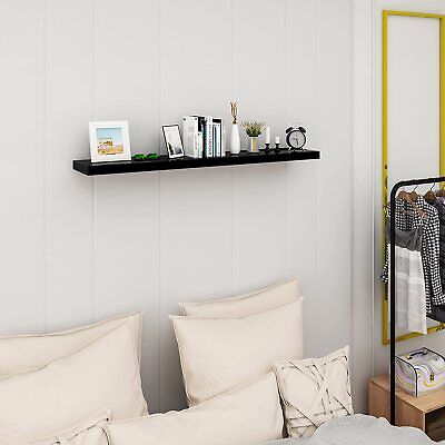 WOLTU RG9318sz Mensola da Muro Rettangolare Scaffale Libreria a Parete Decorazione per Cameretta Ufficio Porta CD/Dvd in Legno Nero 80cm 