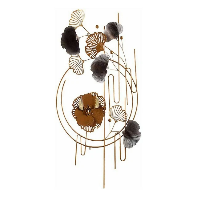Decoración Colgante Abstracto Flores Mural Metal [63 x 121 x 9,5 cm]