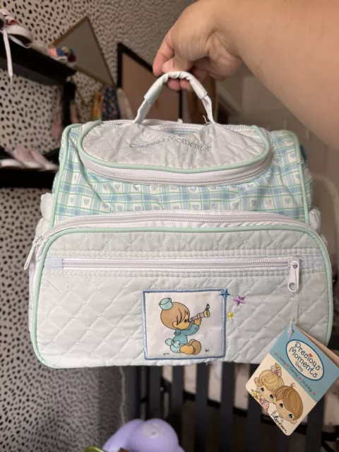 Precious Moments Diaper Bag  - Blue Diaper Bag with Changing Pad
